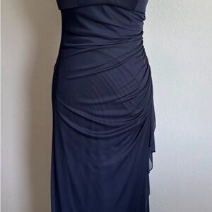 Betsy & Adam Strapless Navy Dress